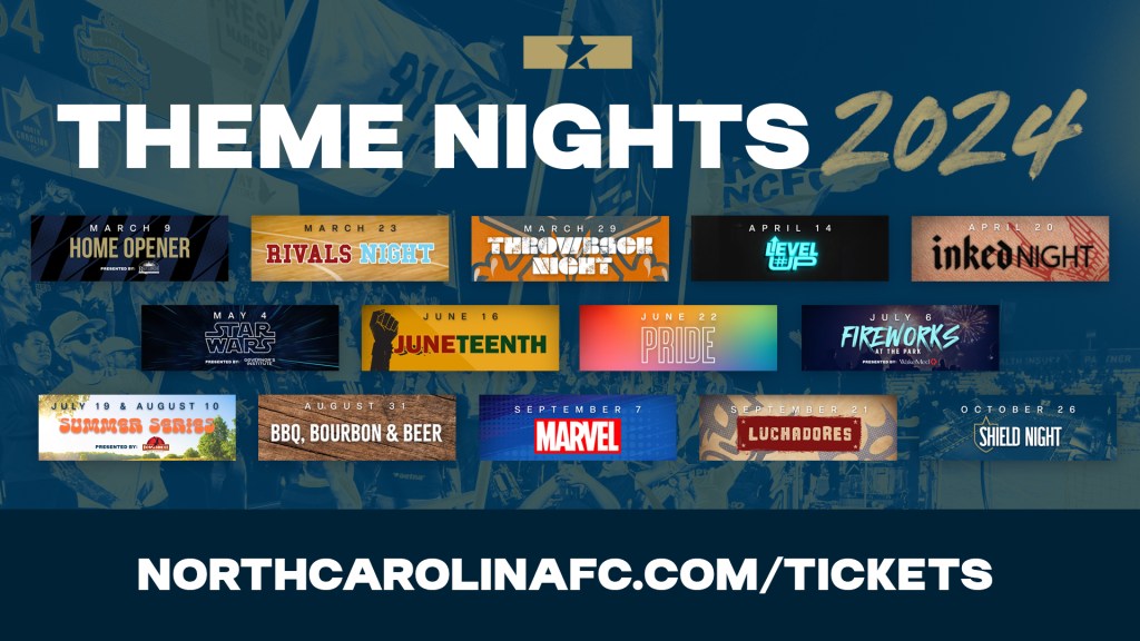 2024 Theme nights for North Carolina FC